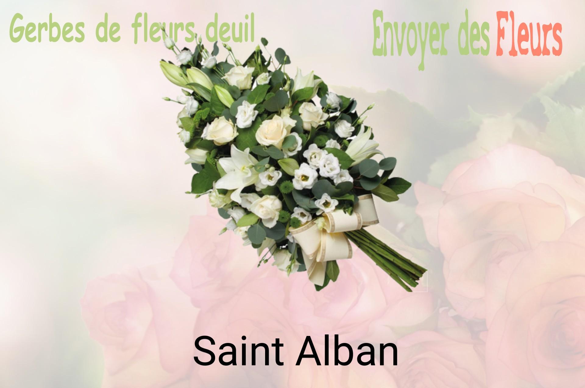 Gerbe de fleurs de deuil livrée à Saint-Alban